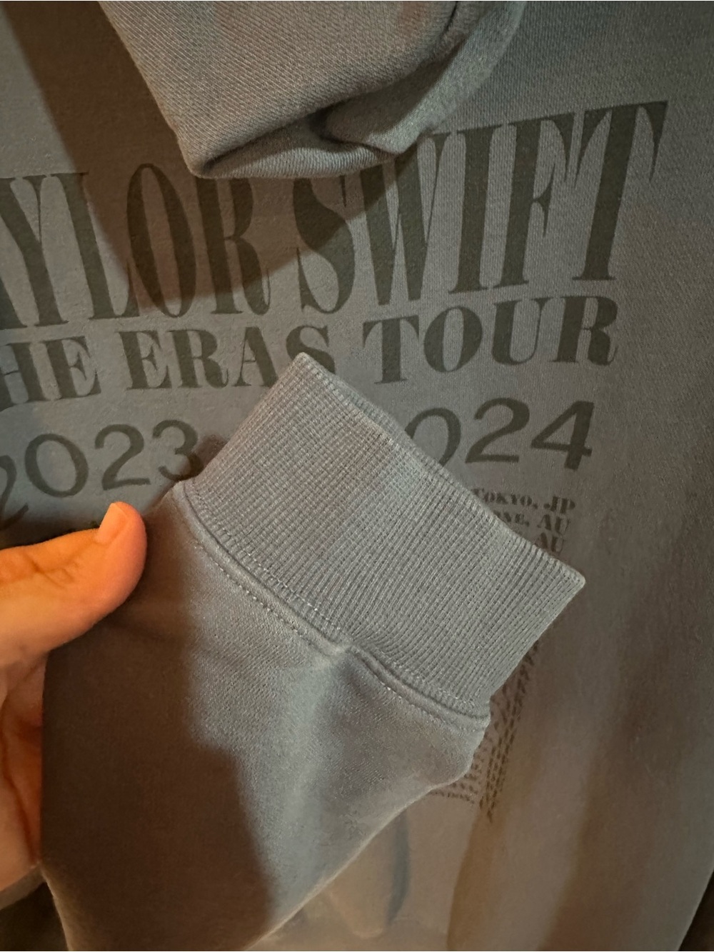 Taylor Swift Men's Crewneck Sweater in Slate Gray with Black Tour Print
